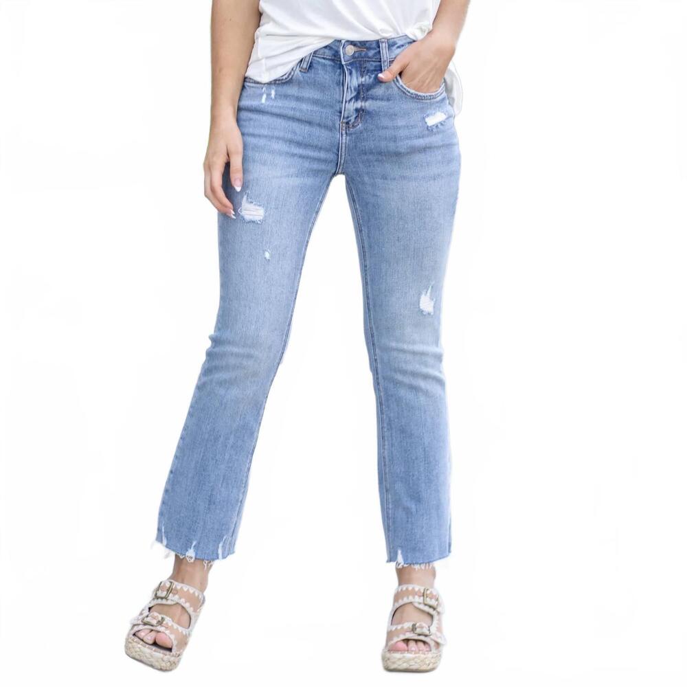 NEW LOVERVET women's high rise kick flare jeans - plus in cali kiss